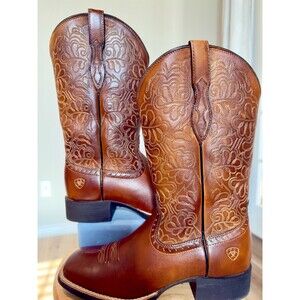 Ariat Ladies Round Up Remuda Western Boot 10019905 Naturally Rich Size 6.5 NB
